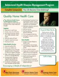 Senior Home Care Disease Management Flyer - Behavioral Health